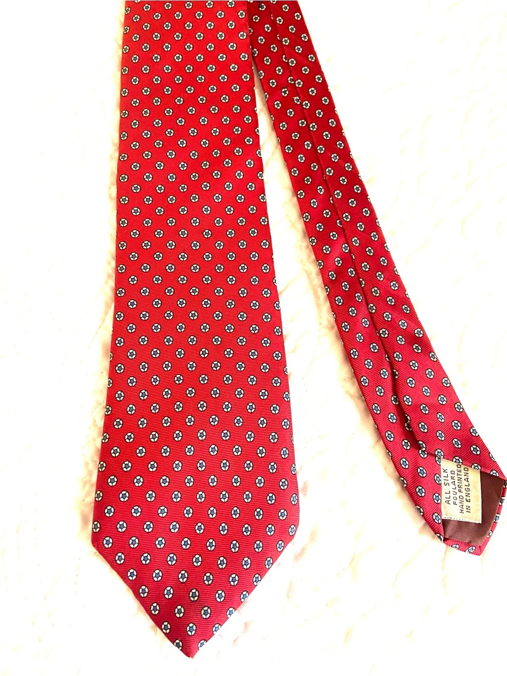 Silk Vintage Bert Pulitzer Foulard Necktie Red